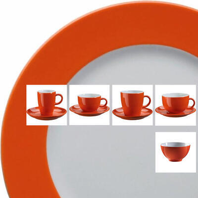 Dekorovaný porcelán Barista oranžový, podšálka espresso - 11,5 cm